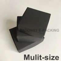 Kraft Paper Box Black 50pcs/lot Gift Packaging Box Display Packing Box Cajas Carton Customzied Logo Wholesale