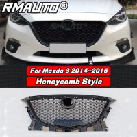 For Mazda 3 Axela 2014-2016 Front Bumper Grille Racing Grill Honeycomb Diamond Style For Mazda 3 Axela Car Accessories Body Kit