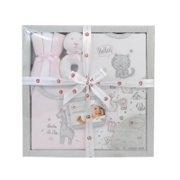 美國Elegant kids-粉色動物園7件式彌月禮盒