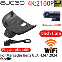 ZJCGO 4K DVR Dash Cam Wifi Front Rear Camera 24h Monitor for Mercedes Benz GLA H247 2024 facelift