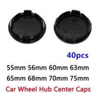 40Pcs Black Silver 56mm 60mm 65mm 68mm 70mm 76mm Car Wheel Center Hub Cap Rim Sticker 3D Emblem Styling For Volkswagen VW