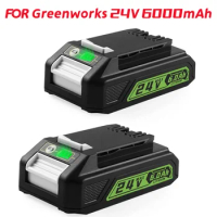 Replacement Greenworks 24V 6.0Ah Battery BAG708,29842 Lithium Battery Compatible with 20352 22232 24V Greenworks Battery Tools