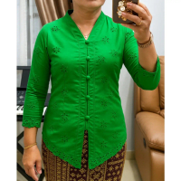 Df Atasan Katun Bolong Putih/ Blus Katun Bangkok / Kebaya Kartini Modern Dea Konveksi Terlaris