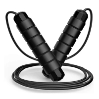 Adjustable Steel Jump Rope Tangle-Free Rapid Speed Jumping Rope Skipping Rope for Weight Loss Home Exercise Fitness