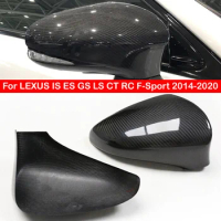For LEXUS IS ES GS LS CT RC F-Sport 2014-2020 Real Carbon Fiber Car Rearview Side Mirror Cover Wing Cap Sticker Case Trim Shell
