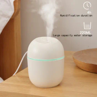 220ML Mini Air Humidifier USB Mute Essential Oil Diffuser Portable Large Spray Car Mist Maker with LED Night Lamp Diffuser