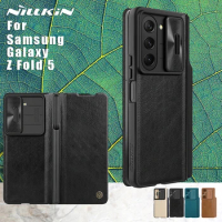 NILLKIN for Samsung Galaxy Z Fold 5 5G Case Qin PU Flip Leather Case Card Slot Back Cover for Samsung Z Fold 5 5G