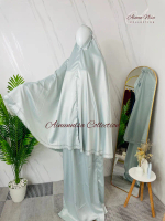AINUNNISA – Mukena Dewasa Velvet Silk Satin Lasercut Polos 2in1 Jumbo Traveling Imtaq