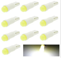 Bulb Lamp 10 pieces Yellow/Blue/green/red/white T5 1 Led Cob Dashboard Wedge Ceramic Auto Light Accessories 6000K