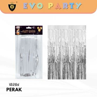Evo Rumbai Dekorasi Pesta 2 x 1 Meter - Hiasan Tirai Foil Warna Metalik (EVO-500) Perak