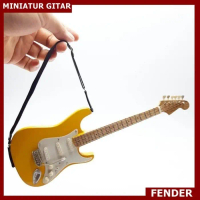 Miniature gitar fender bonus strap miature gitar fender yellow