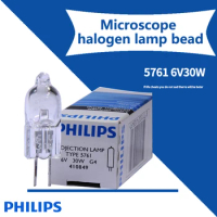 （3PCS）PHILIPS 5761 6V30W polarizing microscope lamp Bead halogen quartz bulb G4 surgical shadowless lamp
