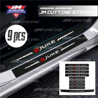 9pcs stiker carbon mobil nissan juke cutting stiker pelindung bawah pintu mobil dari pijakan kaki da