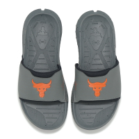 Under Armour UA 拖鞋 U Rock 3 SL 男款 深灰 橘 緩衝 抓地 彈力帶 巨石強森 運動拖鞋 UA 3026034301