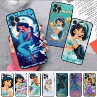 Disney Aladdin Jasmine princess Phone Case For iPhone 8 7 6 6S Plus X SE 2020 XR XS 14 11 12 13 Mini Pro Max Mobile Case
