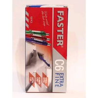 Pulpen Ballpoin Faster C6 Cetek 1 Pak (12pcs) - Extra Fine - Stationery Biru