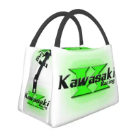 Kawasaki Motorcycle Logo Insulated Lunch Bag for Camping Travel Portable Cooler Thermal Bento Box Women lunchbag