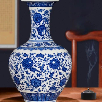 Vase Jingdezhen Ceramics Vase Flower Arrangement Decoration Antique Imitation Chinese Style Home Living Room Small
