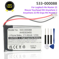 Battery 533-000088, AHB303450 For Logitech Mx Master 2s Mouse Touchpad MX Anywhere 2 Anywhere 2S MX Ergo MX Mas + Free Tools