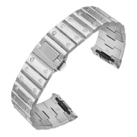 HAODEE Solid Stainless Steel Watch Band for cartier santos wssa0010 watchband men's wristband bracelet 21mm quick release