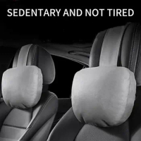Car Headrest Neck Pillow Cooling Plush Lumbar Pillows Car Seat Support Soft Neck Protector Back Waist Cushion Car Accessories