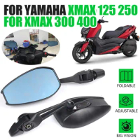 Motorcycle Side Rearview Mirrors For Yamaha XMAX 300 XMAX300 XMAX250 XMAX125 X-MAX 250 125 400 Wider Adjustable Angles Mirror