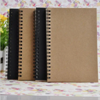 In Stock Coil Notebook Wholesale Vintage Kraft Paper Simple Blank Notepad Plain Doodle Sketch Diary 