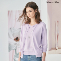 Master Max 圓領貝殼釦開襟七分袖針織外套(8318004)