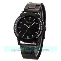 100pcs/lot fashion geneva brand alloy watch double side crystal wrap quartz casual geneva watches wholesale wrist watch