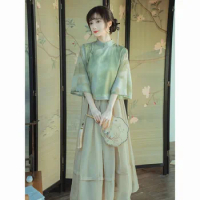 Chinese-style Dress Sets Original Hanfu Chinese Traditional Clothing Two-piece Dress Women's Suit Summer Outfit Woman