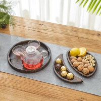 New Chinese Style Wooden Serving Tray Tea Tray Food Tray Rectangular Solid Wood Chinese Gongfu Tea Set Tray in High Quality