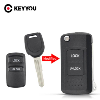 KEYYOU 2 Buttons Modified Car Key Case Shell Cover For Mitsubishi Lance Outlander Endeavor Eclipse Galant Remote Key Case