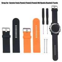 26mm Width Sport Silicone Replacement watch Strap for Garmin Fenix2 Fenix3 Fenix 3 HR Quatix Quatix3 Tactix wrist watch Band