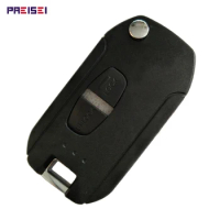 PREISEI 10pieces/lot Plastic Black 2 Buttons Car Modified Flip Remote Key Case Fobs Replacements For Mitsubishi