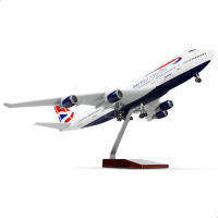 Model Pesawat British Boeing 747, Skala Besar 1 / 160, 17 inci (Panjang), Model Pesawat Tuang Mati