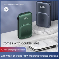 20000mAh Magnetic Wireless Charger Power Bank Built in Cable for iPhone 15 X Samsung Huawei Xiaomi 22.5W Fast Charging Powerbank
