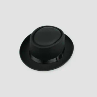 2019 Fashion Unisex Classic Felt Pork Pie Porkpie Hat Upturn Feodora hats Short Brim Black Ribbon Band Panama Hats