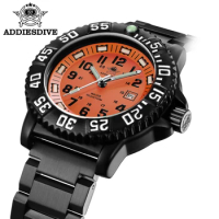 Addies Top Men's Military Luminous Watch Outdoor Sports 50m Waterproof Watch Nylon 316 Stainless Orange Men Quartz Watches