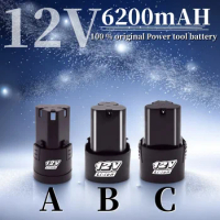 Universal Rechargeable Battery for Power Tools, Electric Screwdriver, Electric Drill, Li-ion Battery, 12V, 6200mAh, High Capacit