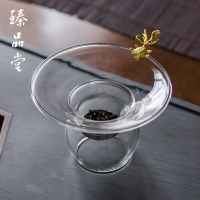 純手工玻璃茶漏 過濾器茶隔  銀魚耐熱功夫茶具配件 大號金魚茶濾1入