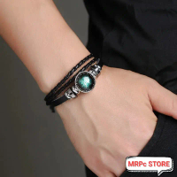 [Menyala Dalam Gelap] Aksesoris Gelang Batu Fosfor Tali Kulit Pria Wanita Couple Bracelets