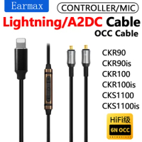 6N OCC Single Crystal Copper Cable For Audio Technica ATH-CKR90 CKR100 CKR90is A2DC Earphone Replaceable Apple to A2DC Cable