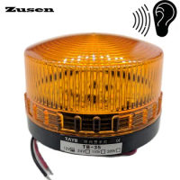 Zusen TB35-Y-J with Buzzer 12v 24v 110v 220v Yellow Security Alarm Strobe Signal Warning Light LED Lamp Small Flashing Light