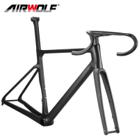 Airwolf Carbon Road Bike Frames 700*38C Speed Carbon Frame Thru Axle 142*12MM Bicycles Disc Brake 49/52/54/56/58Cm