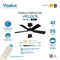 Visalux Veloce Ceiling Fan 55W 42 Inch with LED Light 18W 3000K 4000K 6500K - Kipas Angin Gantung Pl