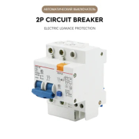 DZ47LE-63-2P 10A-25A 32AResidual current circuit breaker Main switch with surge protector RCBO MCB with Lightning protection SPD