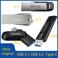 100% Original SanDisk USB 3.0 Black Flash Drive CZ410 Memory Stick 32GB 64GB 128GB Pen Drive U Stick For Computer