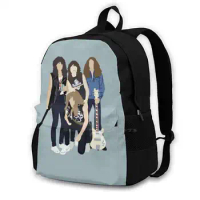 Minimal Met Large Capacity Fashion Backpack Laptop Travel Bags Metal Music Met Kirk Het Papa James Burton Cliff Ulrich
