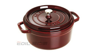 【序號MOM100 現折100】Staub 圓形鑄鐵鍋 石榴色 24cm #40509-357【APP下單9%點數回饋】