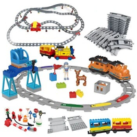 Rail Transport Big Size Building Blocks Creative Track Accessories Assemble Toys For Children Bricks Compatible City Train Set